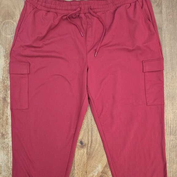 Mondetta Jogger Pants Womens 2X Brick Red Cargo Pockets - Picture 2 of 7